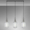 Atherington Tubular 3 Drop Linear Pendant in Polished Nickel & Clear Shades