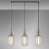 Atherington Tubular 3 Drop Linear Pendant in Polished Nickel & Champagne Shades
