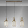 Atherington Tubular 3 Drop Linear Pendant in Brass Gold & Champagne Shades