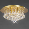 Dahlia 4 Lamp Crystal Flush Ceiling in French Gold Finish with Clear Crystals