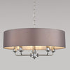 Banyan 60cm 5 Light Pendant in Chrome Finish & Grey Shade