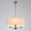 Banyan 45cm 3 Light Pendant in Chrome Finish & Ivory Pearl Shade