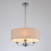 Banyan 45cm 3 Light Pendant in Chrome Finish & Nude Beige Shade