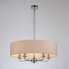 Banyan 60cm 5 Light Pendant in Chrome Finish & Nude Beige Shade