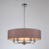 Banyan 60cm 5 Light Pendant in Chrome Finish & Taupe Shade
