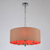 Banyan 50cm 3 Light Pendant in Chrome with Antique Gold & Ruby Shade