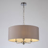Banyan 50cm 3 Light Pendant in Chrome with Grey Shade
