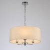 Banyan 50cm 3 Light Pendant in Chrome with Ivory Pearl & White Shade