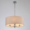 Banyan 50cm 3 Light Pendant in Chrome with Nude Beige & Moonlight Shade