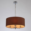 Banyan 50cm 3 Light Pendant in Chrome with Raw Cocoa & Grecian Bronze Shade