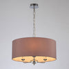 Banyan 50cm 3 Light Pendant in Chrome with Taupe & Halo Gold Shade