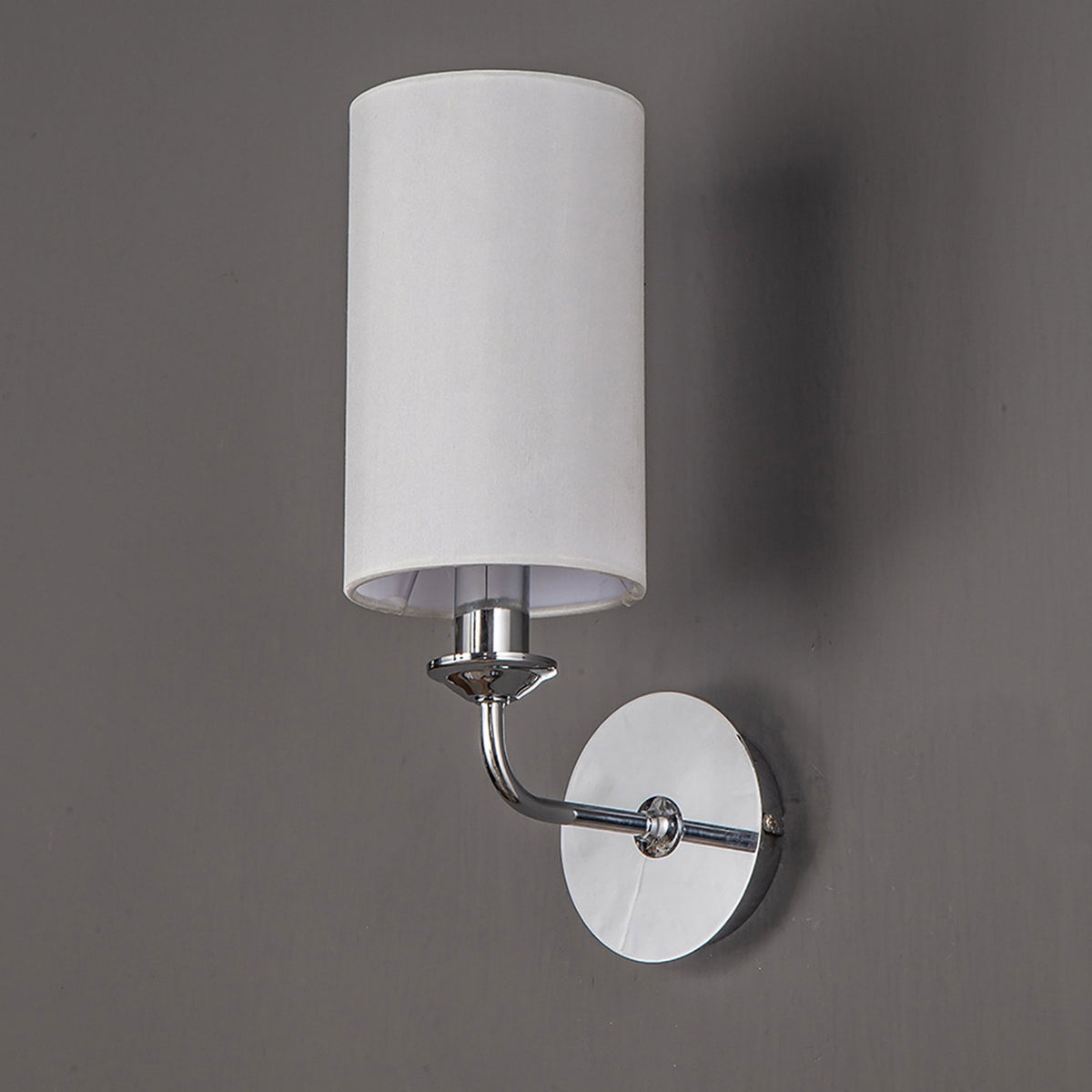 Banyan Wall Light in Chrome with White Shade