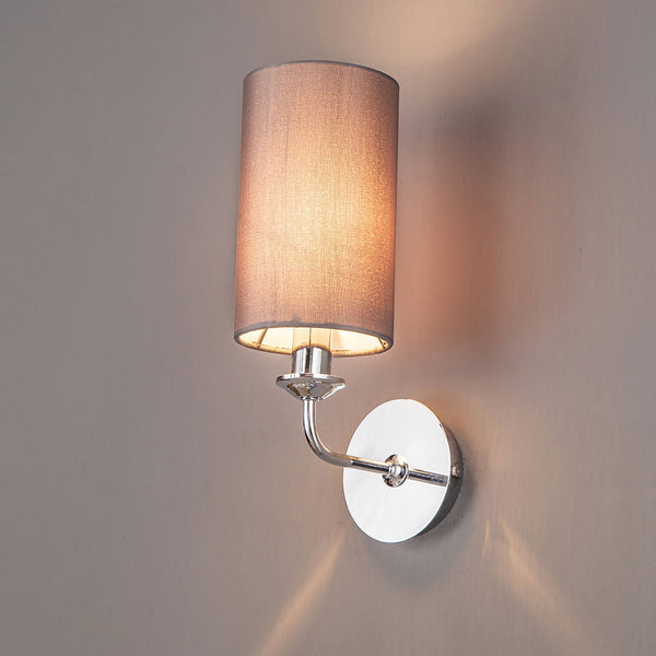 Banyan Wall Light in Chrome with Grey Shade