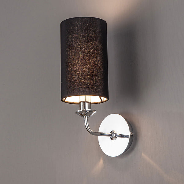 Banyan Wall Light in Chrome with Black Shade