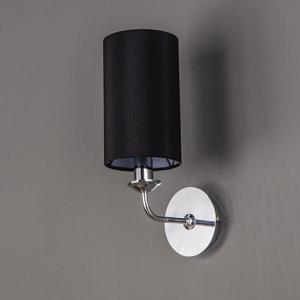 Banyan Wall Light in Chrome with Black Shade