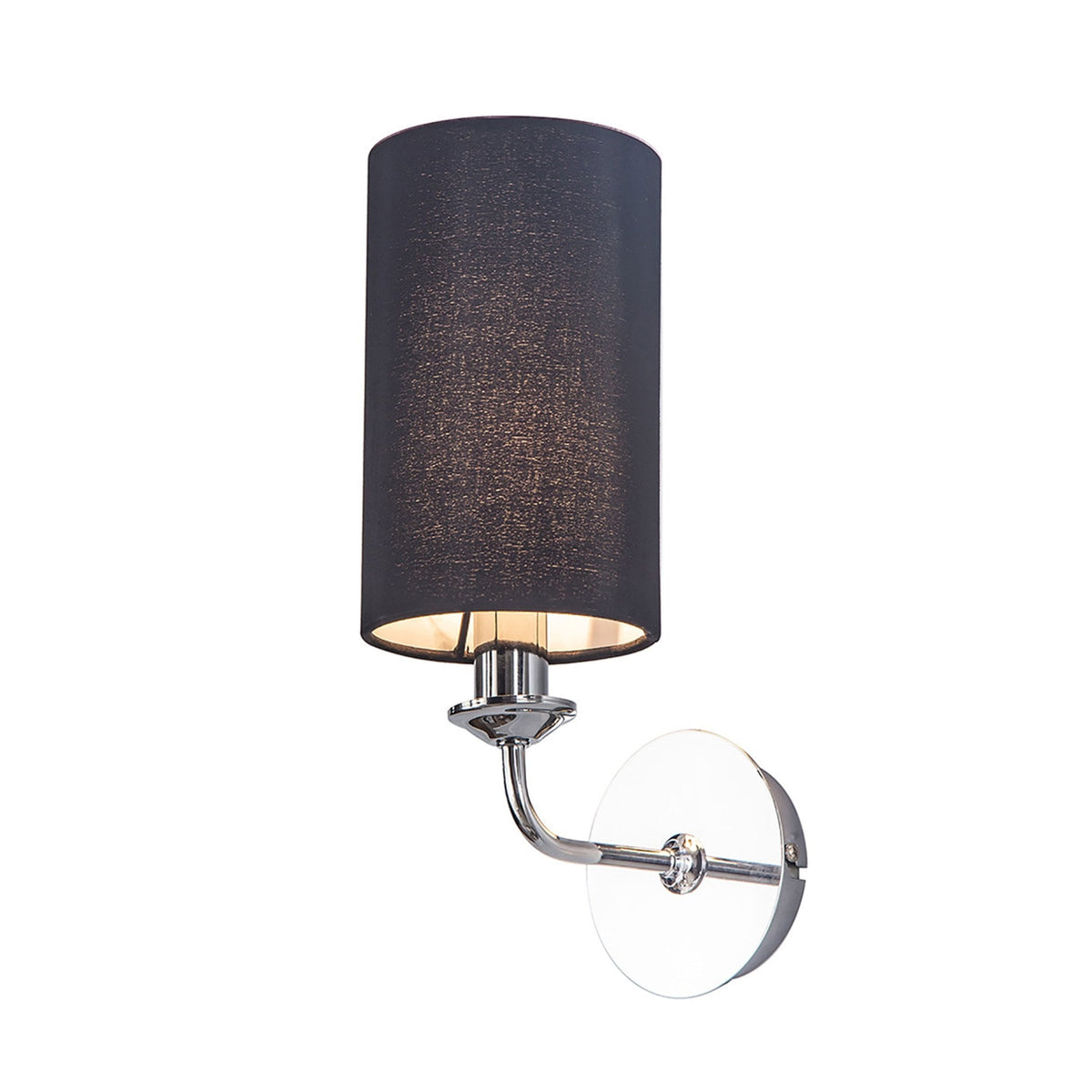 Banyan Wall Light in Chrome with Black Shade