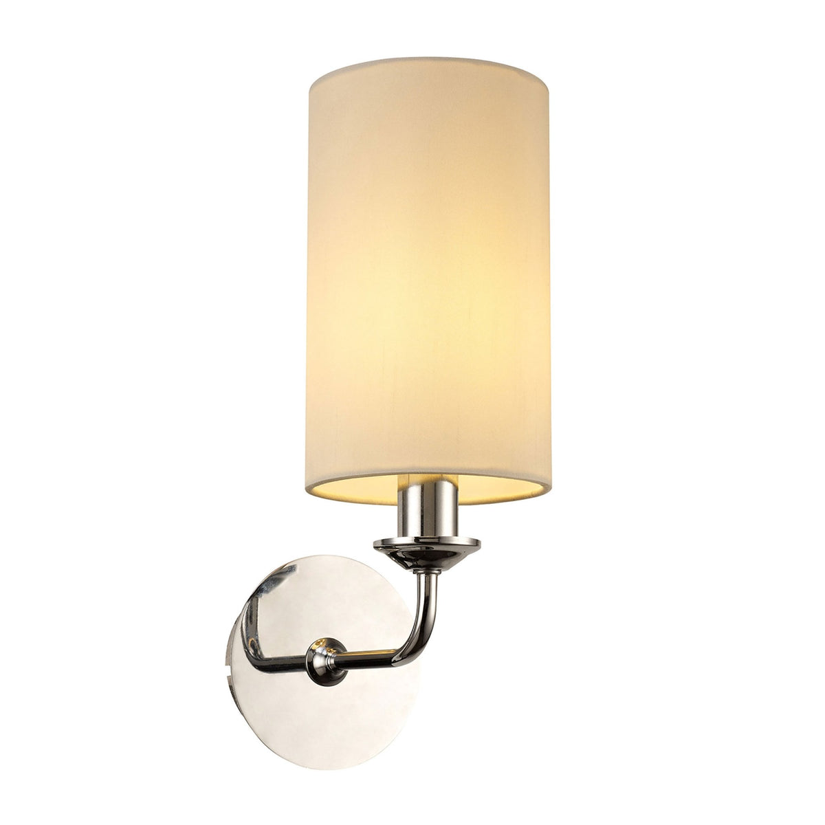 Banyan Wall Light in Chrome with Ivory Pearl Shade