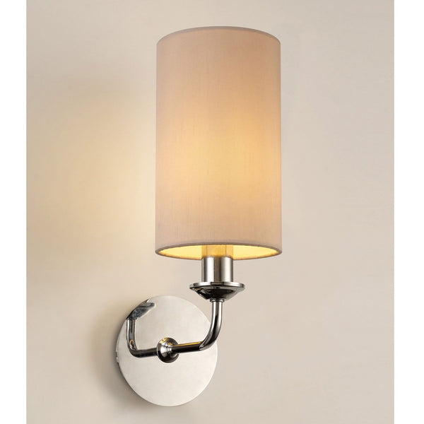 Banyan Wall Light in Chrome with Nude Beige & Moonlight Shade