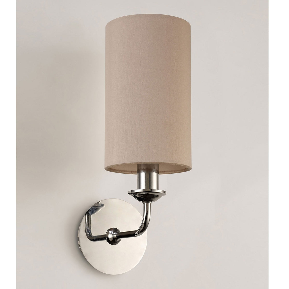 Banyan Wall Light in Chrome with Nude Beige & Moonlight Shade