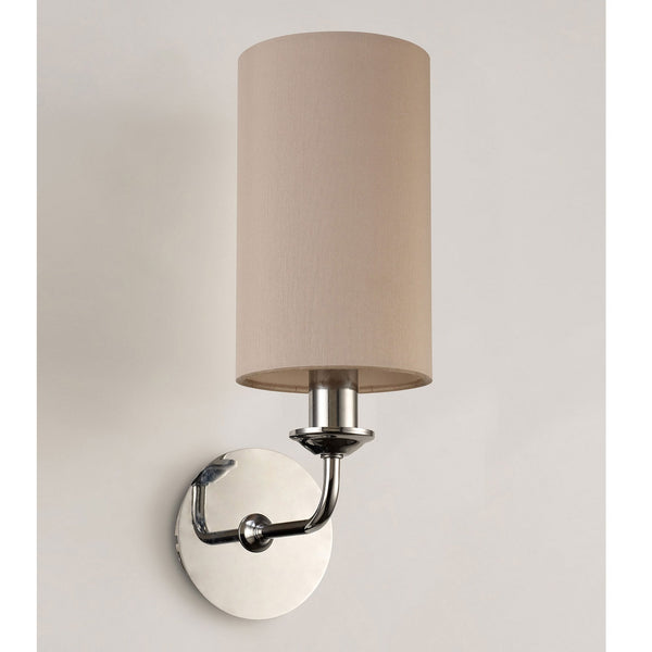 Banyan Wall Light in Chrome with Nude Beige & Moonlight Shade
