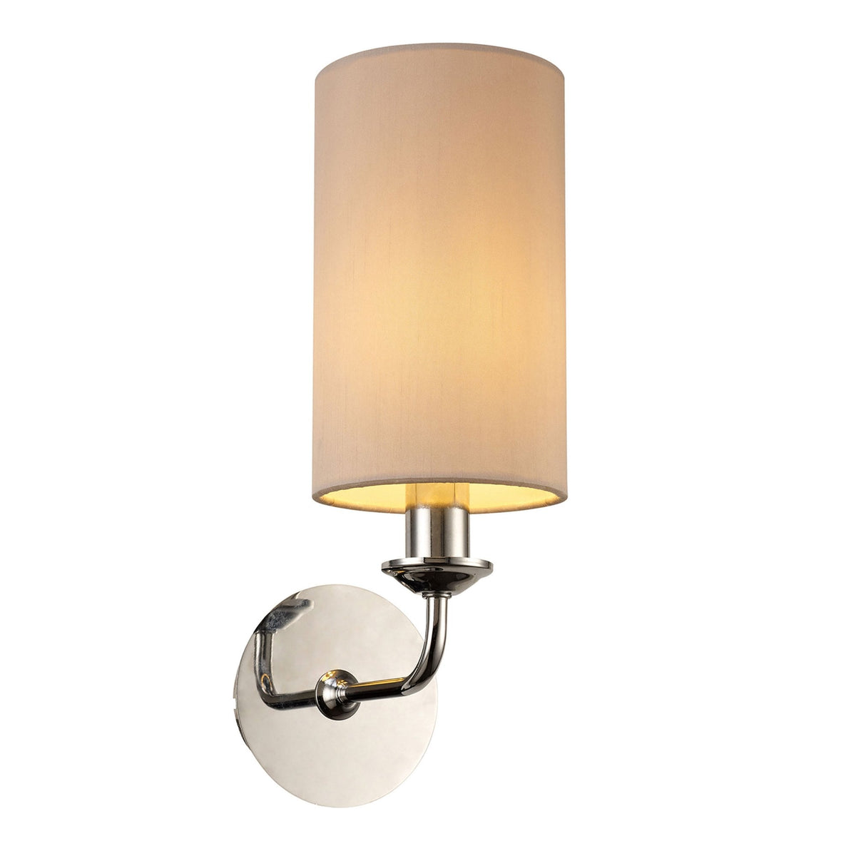Banyan Wall Light in Chrome with Nude Beige & Moonlight Shade
