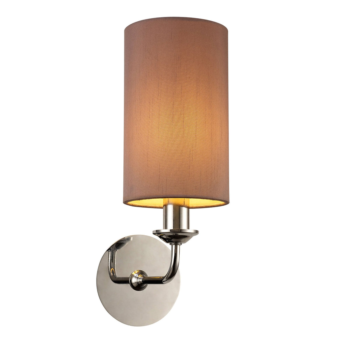 Banyan Wall Light in Chrome with Taupe & Halo Gold Shade