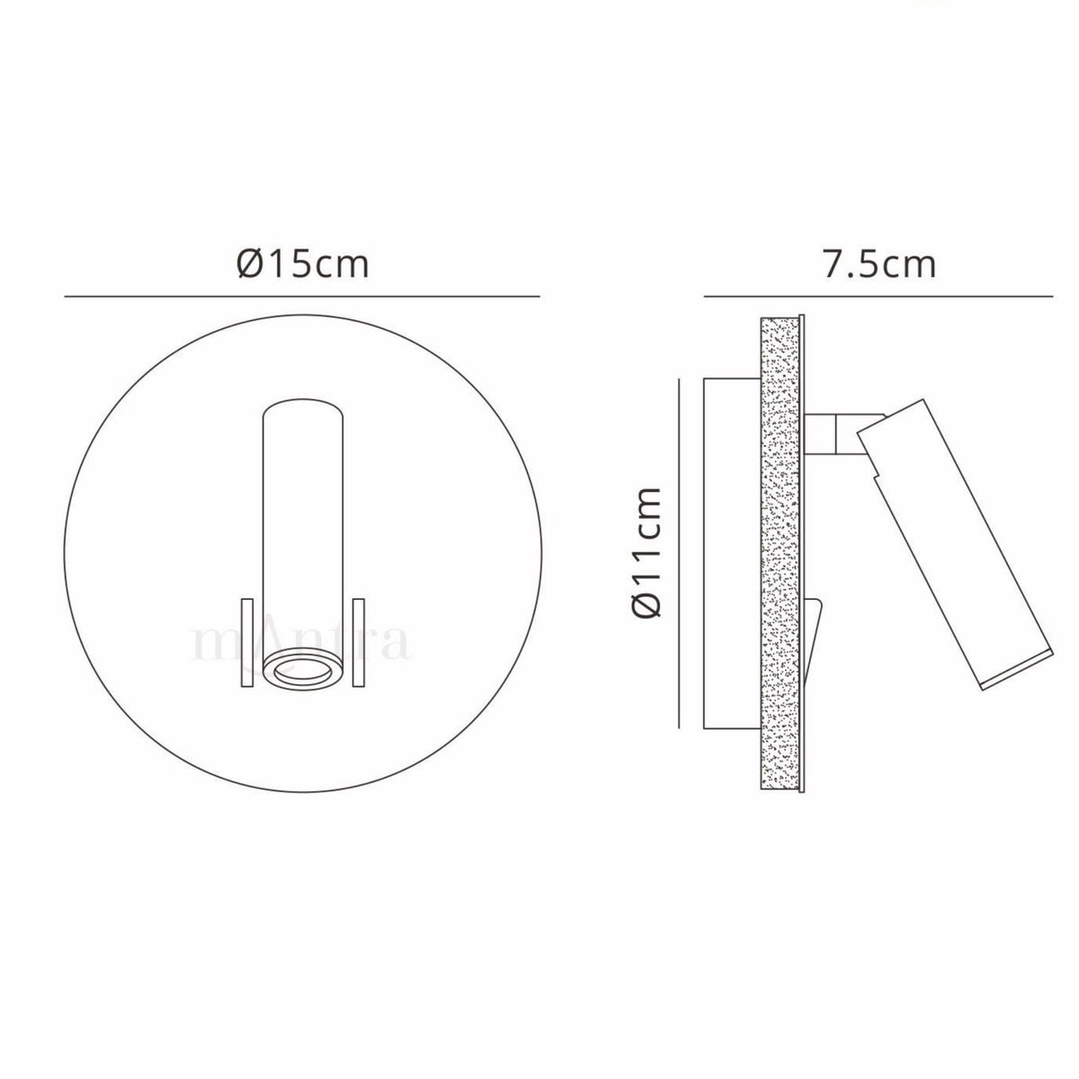 Cayman LED Wall Reading Bedside Light in Satin Nickel