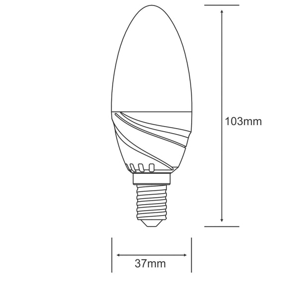 Curvodo E14 Cool White LED Candle 4.5W 6400K 430lm