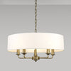 Banyan 60cm 5 Light Pendant in Antique Brass with White Shade