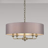 Banyan 60cm 5 Light Pendant in Antique Brass with Grey Shade