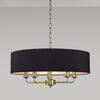 Banyan 60cm 5 Light Pendant in Antique Brass with Black Shade