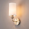 Banyan Wall Light in Antique Brass with White Shade