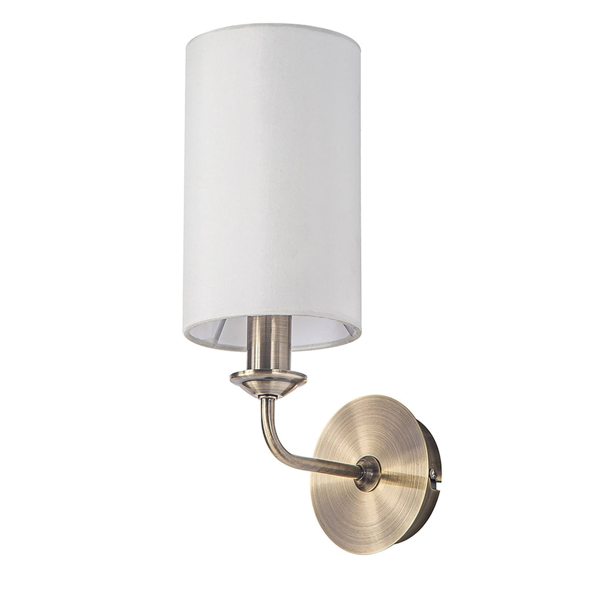 Banyan Wall Light in Antique Brass with White Shade