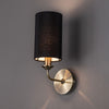 Banyan Wall Light in Antique Brass with Black Shade