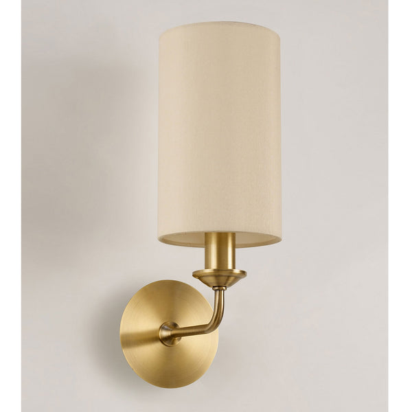 Banyan Wall Light in Antique Brass with Ivory Pearl Shade