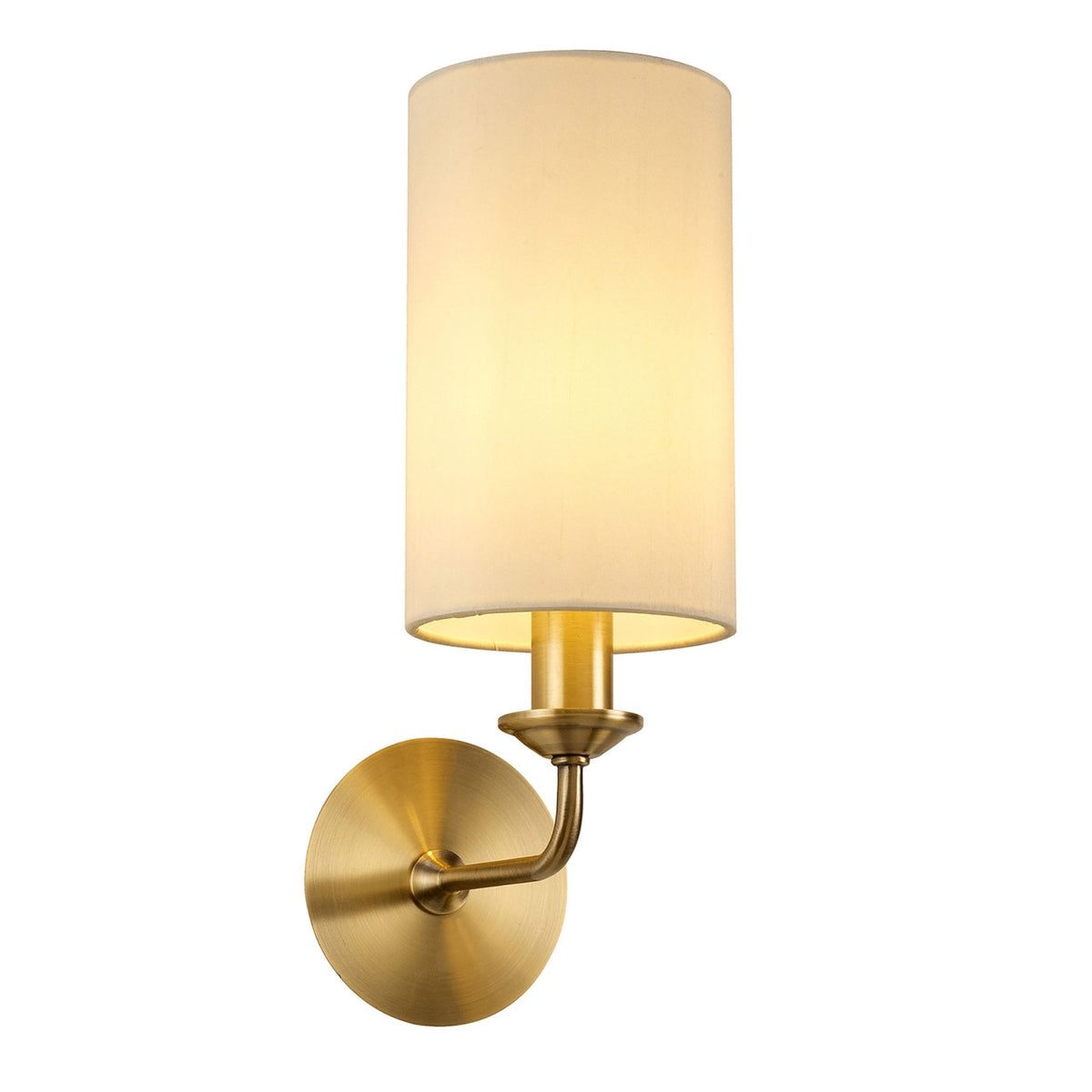 Banyan Wall Light in Antique Brass with Ivory Pearl Shade