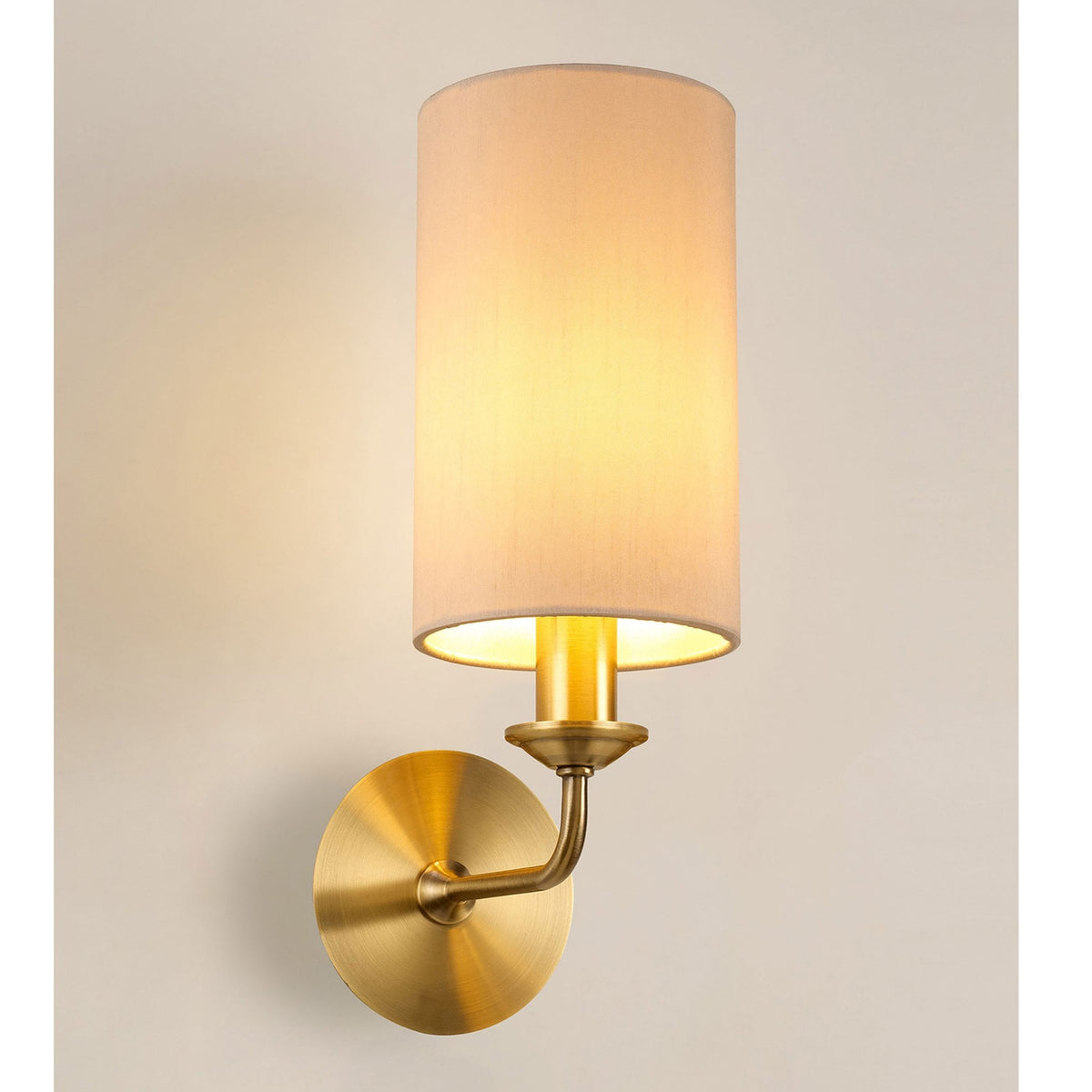 Banyan Wall Light in Antique Brass with Nude Beige & Moonlight Shade