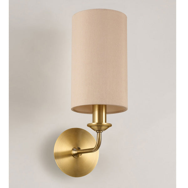 Banyan Wall Light in Antique Brass with Nude Beige & Moonlight Shade