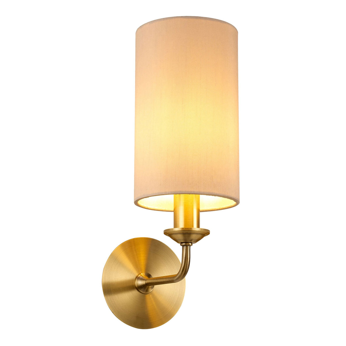 Banyan Wall Light in Antique Brass with Nude Beige & Moonlight Shade