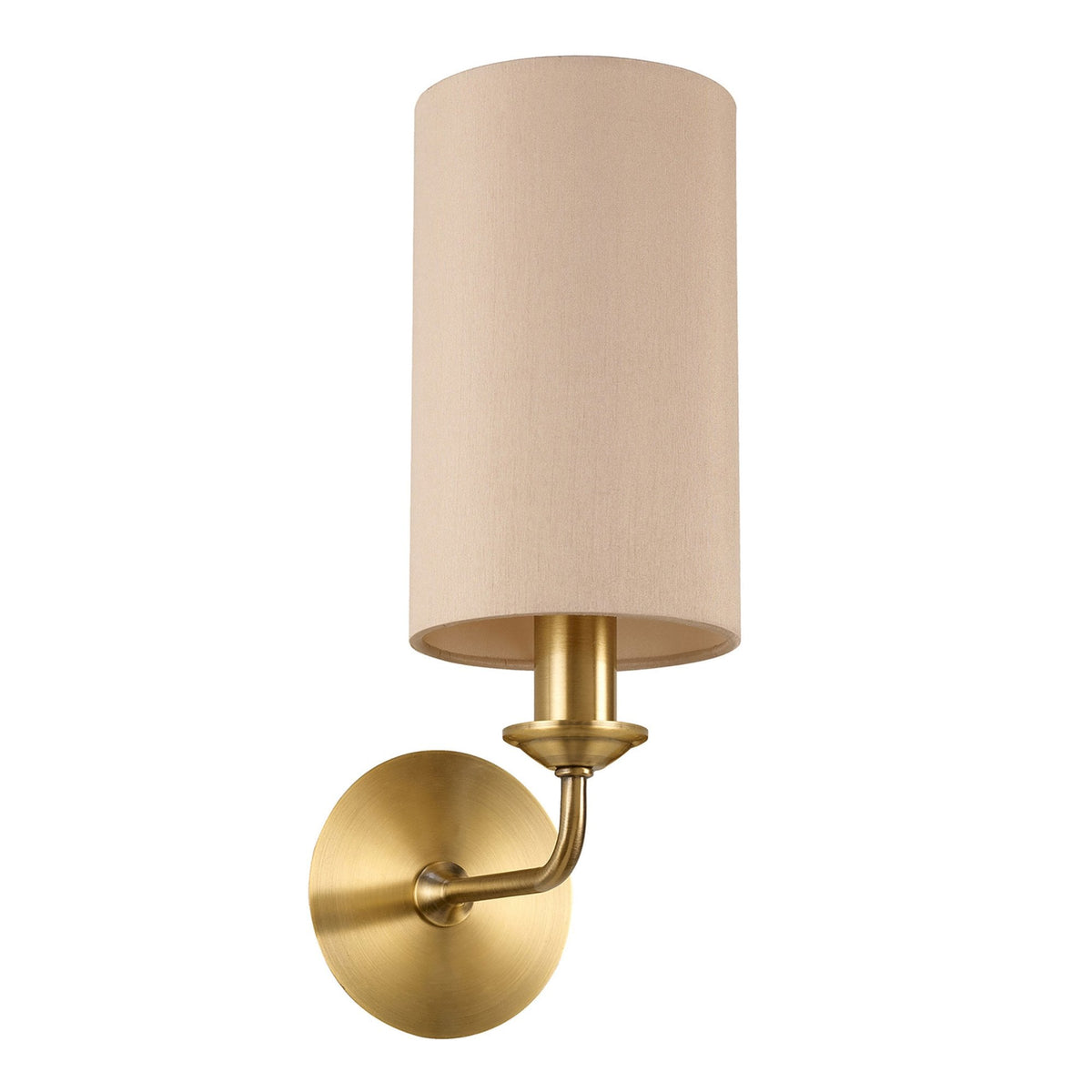 Banyan Wall Light in Antique Brass with Nude Beige & Moonlight Shade