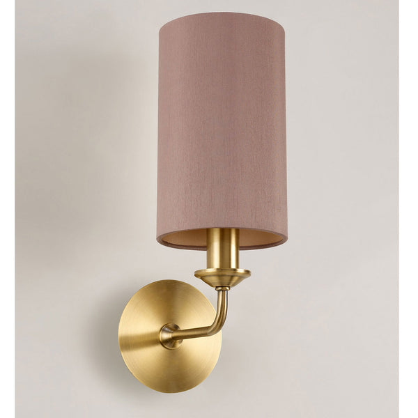 Banyan Wall Light in Antique Brass with Taupe & Halo Gold Shade