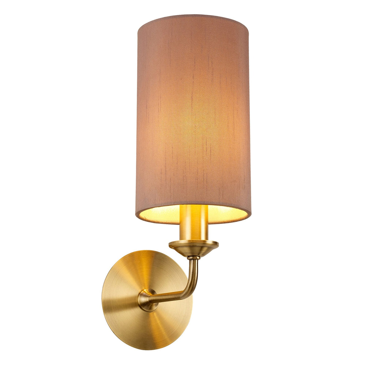 Banyan Wall Light in Antique Brass with Taupe & Halo Gold Shade