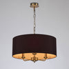 Banyan 50cm 3 Light Pendant in Antique Brass with Midnight Black & Green Olive Shade