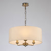 Banyan 50cm 3 Light Pendant in  Antique Brass with Ivory Pearl Shade