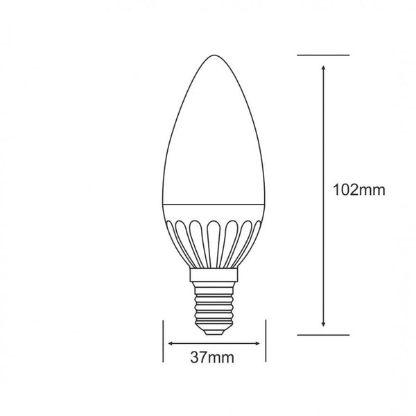 E14 Warm White LED Candle Plus 3.5W 3000K 280lm