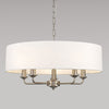 Banyan 60cm 5 Light Pendant in Satin Nickel with White Shade