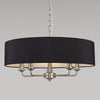 Banyan 60cm 5 Light Pendant in Satin Nickel with Black Shade
