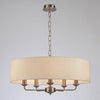 Banyan 60cm 5 Light Pendant in Satin Nickel with Ivory Pearl Shade
