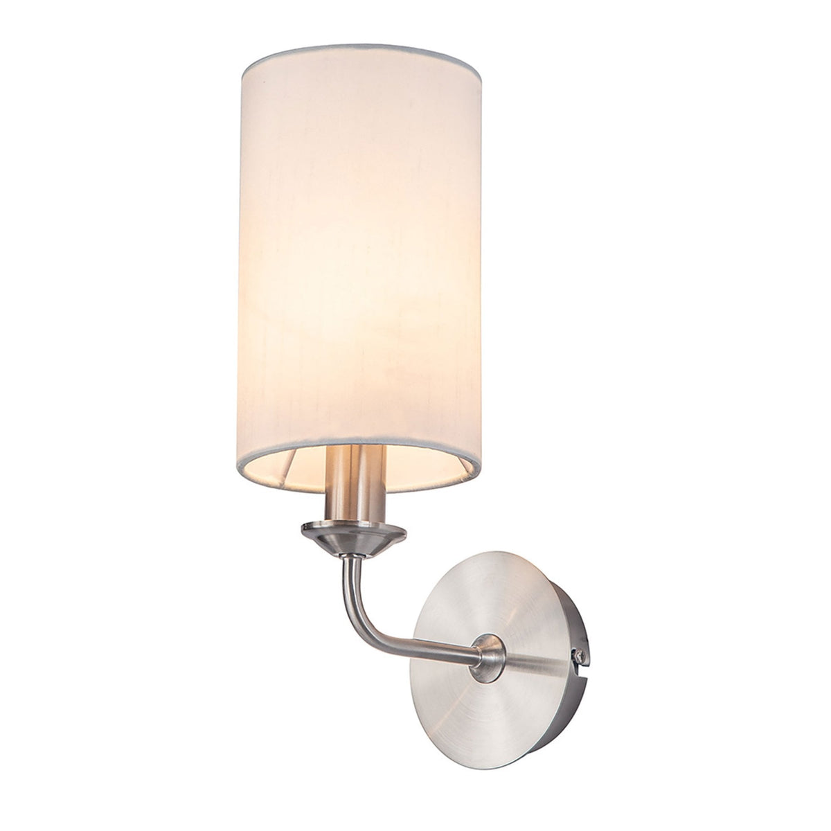 Banyan Wall Light in Satin Nickel with White Shade
