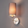 Banyan Wall Light in Satin Nickel with Grey Shade